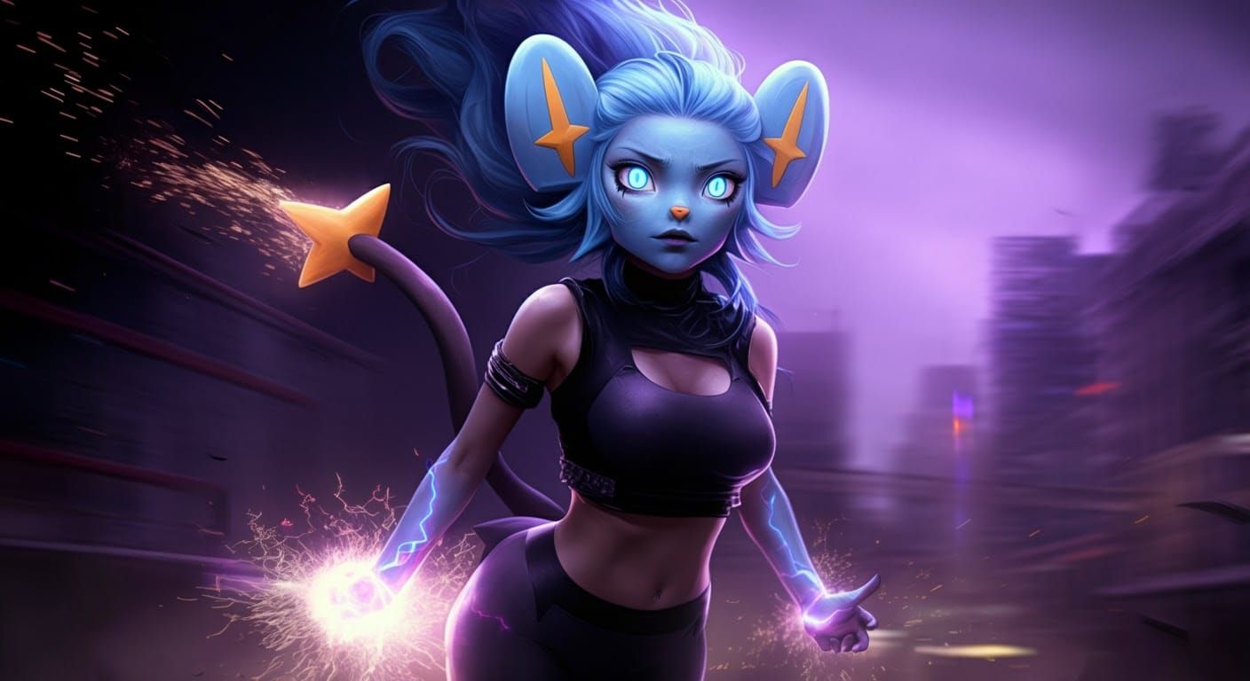 Electrifying Shinx-Inspired Woman in Action