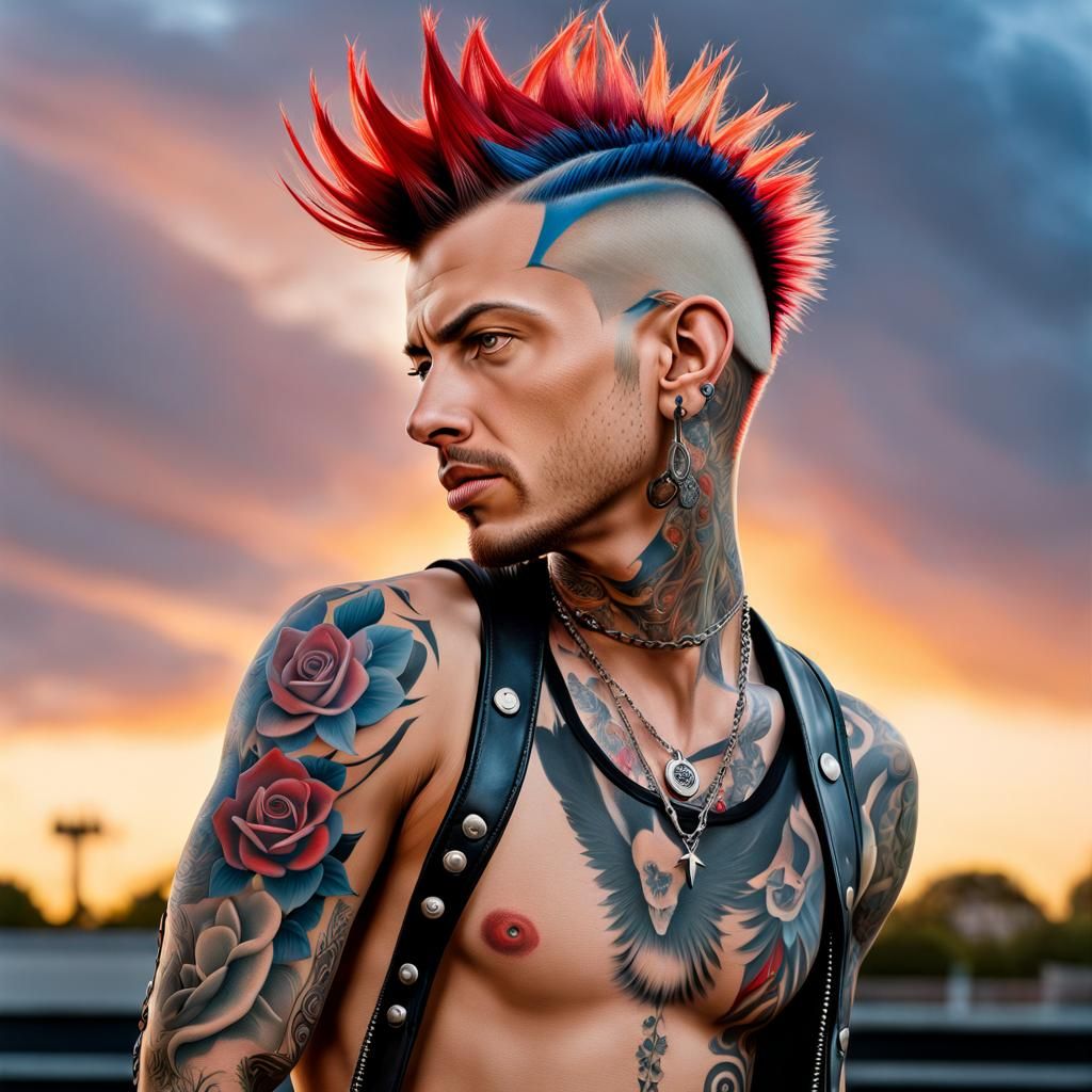 A punk rocker with Tattoos