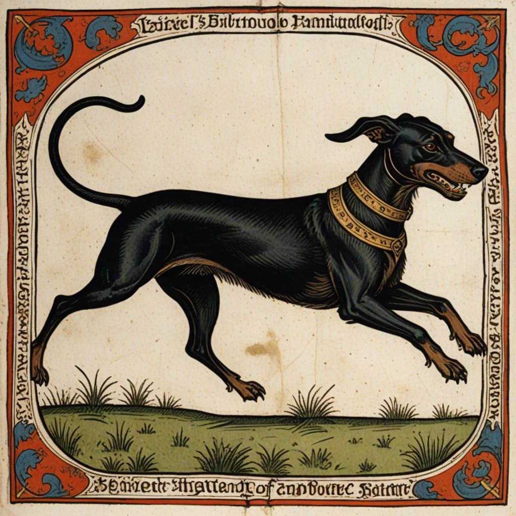 Medieval Style Hound in Full Gallop