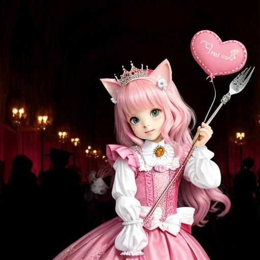 Pink Princess Kitty: A Cute AI Creation