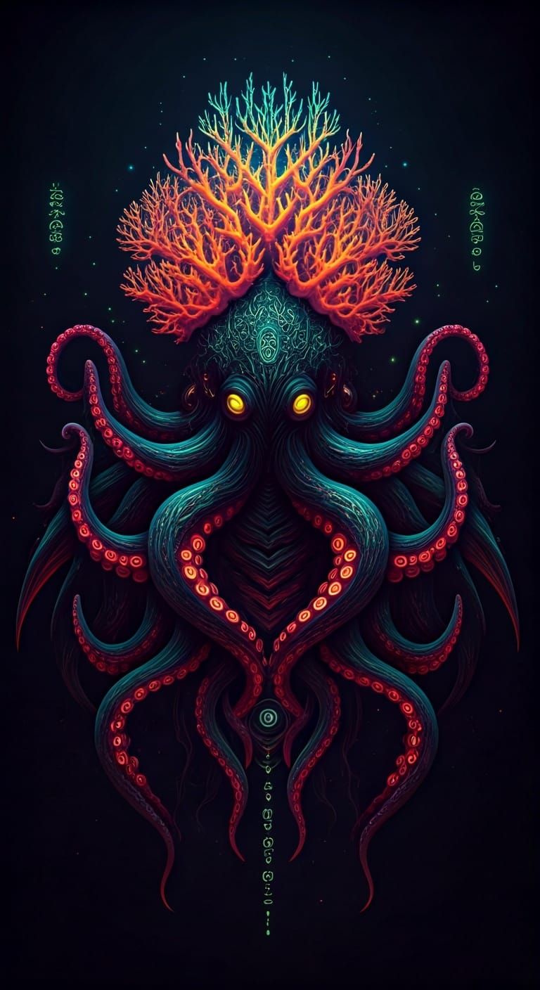 Lumenkraken Ascendant: Biopunk Tribal Surrealism