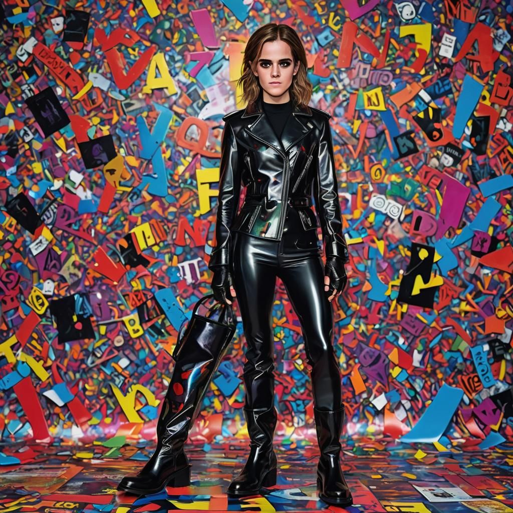 Emma Watson in Latex Outfit on Magazine Cover