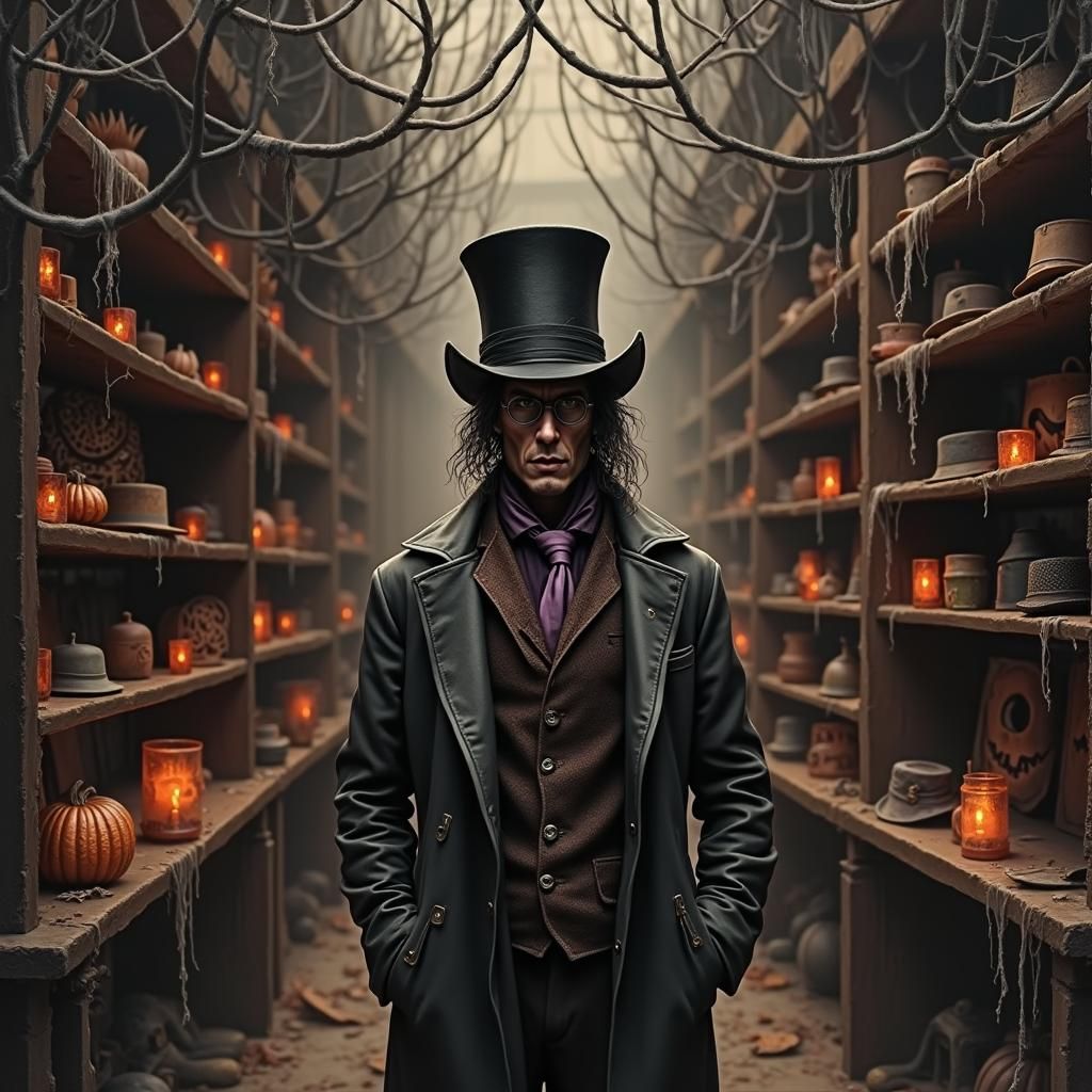 Haunted Hat Shop in Dark Whimsical Style