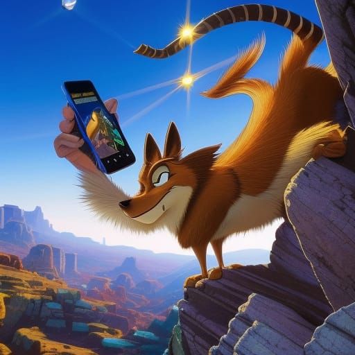 Wile E. Coyote's Cliffside Selfie Mishap