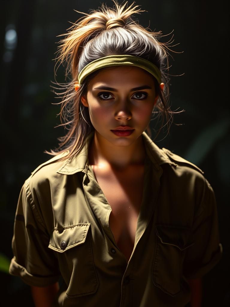 Columbian Resistance Fighter in Analog Photo Style