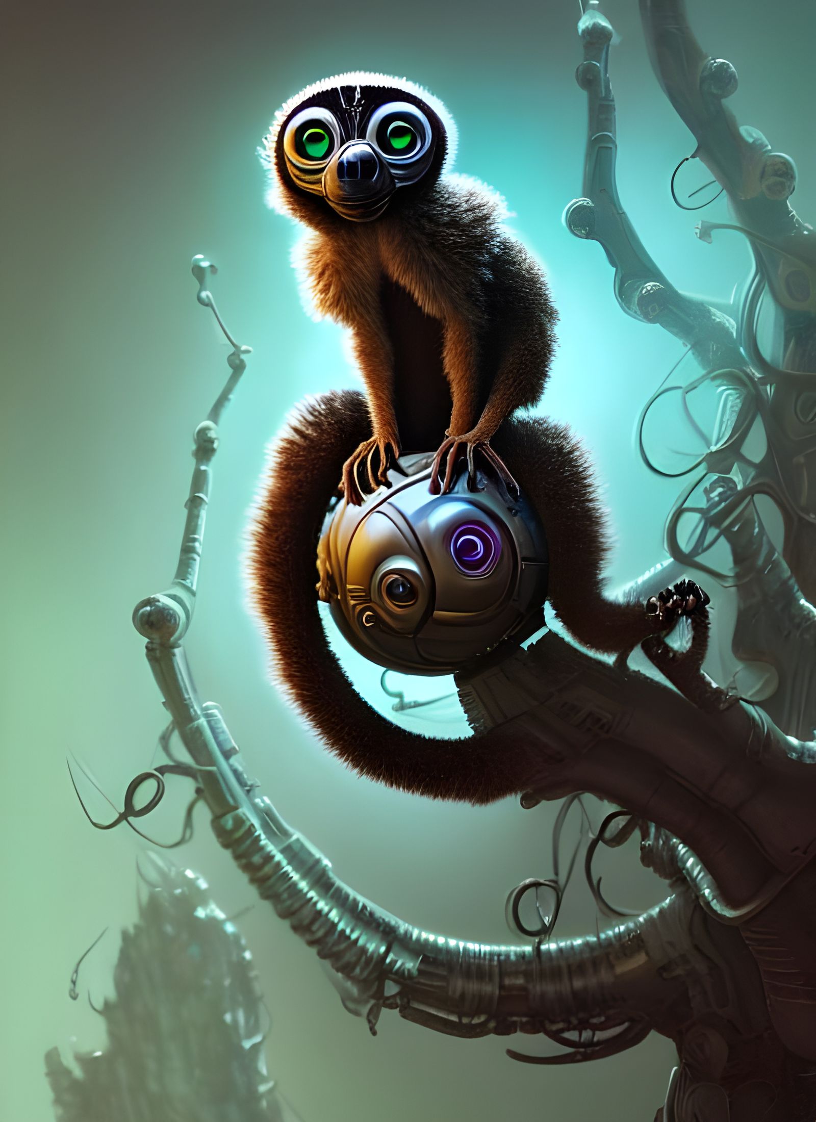 Cybernetic Lemur: Sci-Fi King Julien in 3D