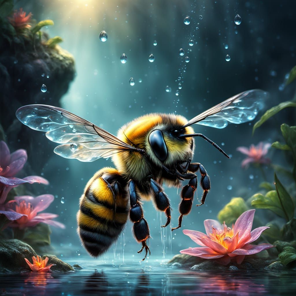 Whimsical Morning Escapade in a Dreamy, Iridescent World