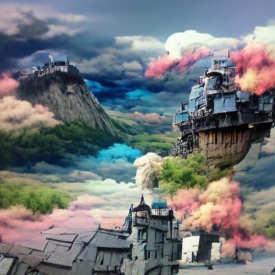 Howl's Moving Castle: Detailed Matte Painting