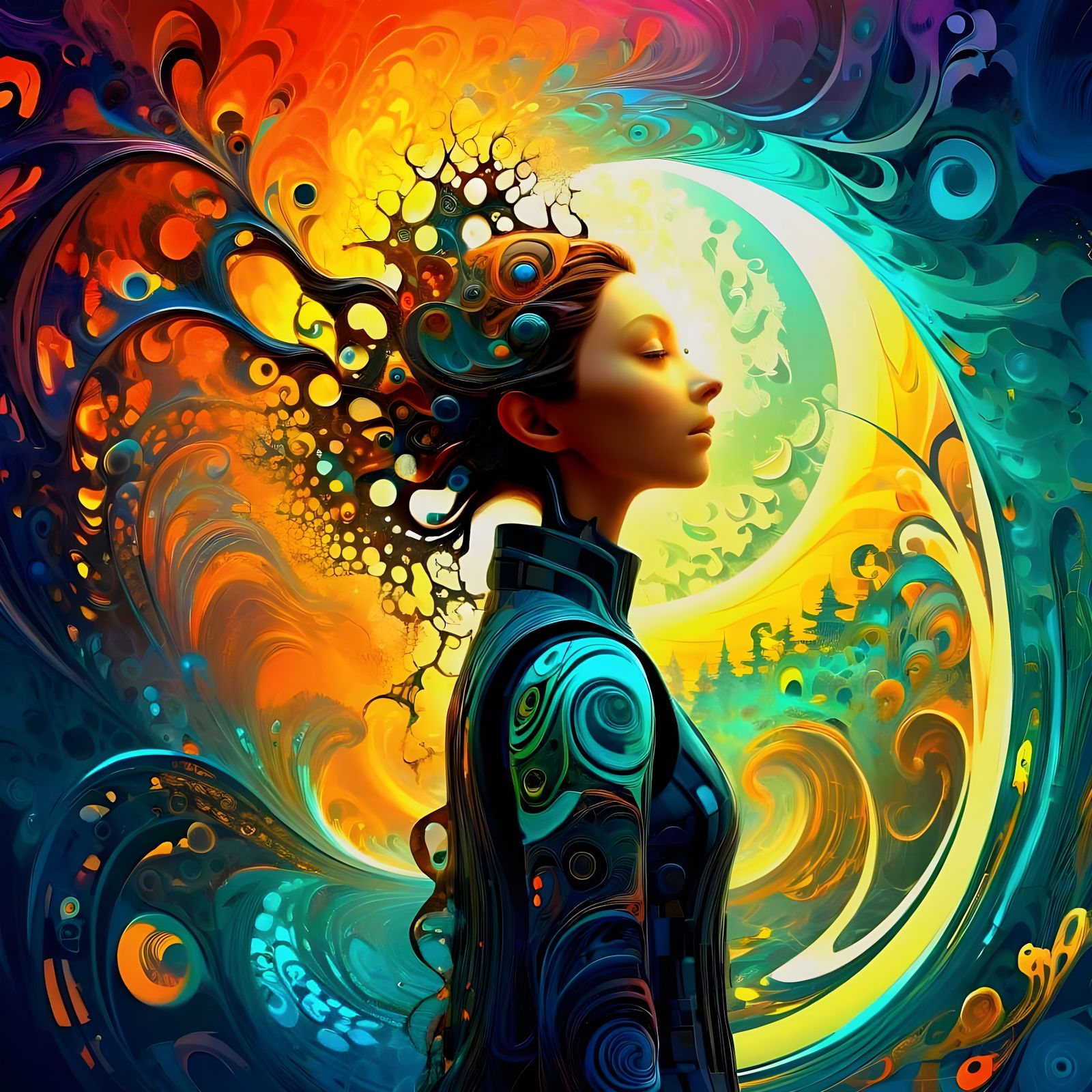 Effervescent Dreamscapes in Vibrant Vector Art