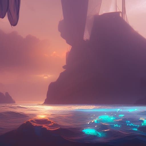 Hyperdetailed Ocean Water in Dynamic Lighting