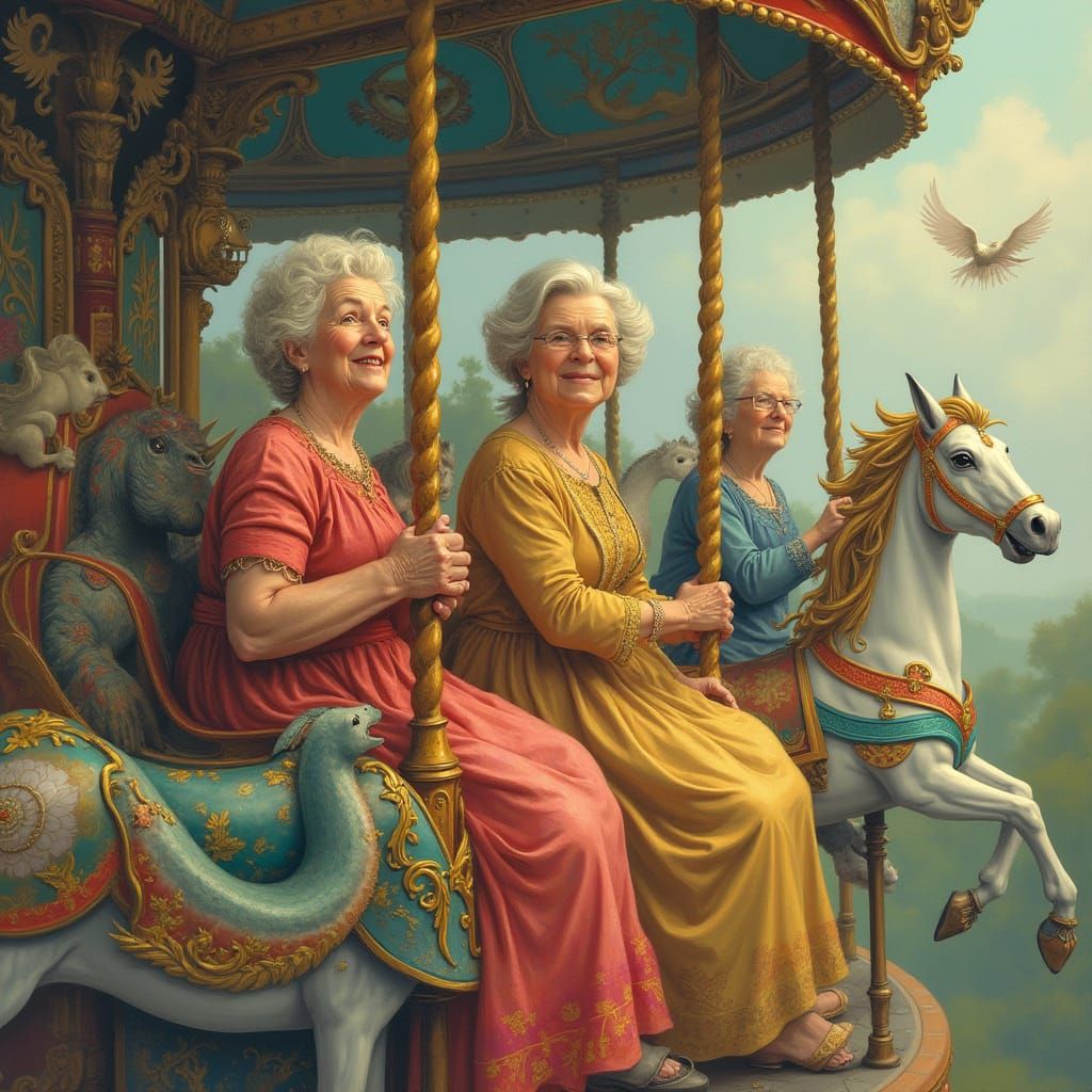 Magical Carousel Ride Inspired by Arthur Rackham