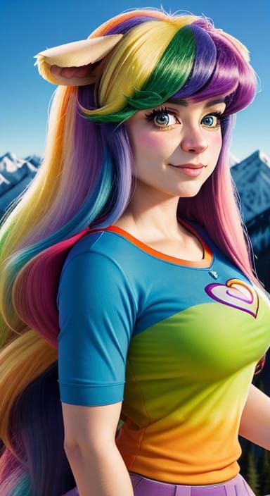 Equestria Girls and Care Bears Portraits in Vibrant Abstract...