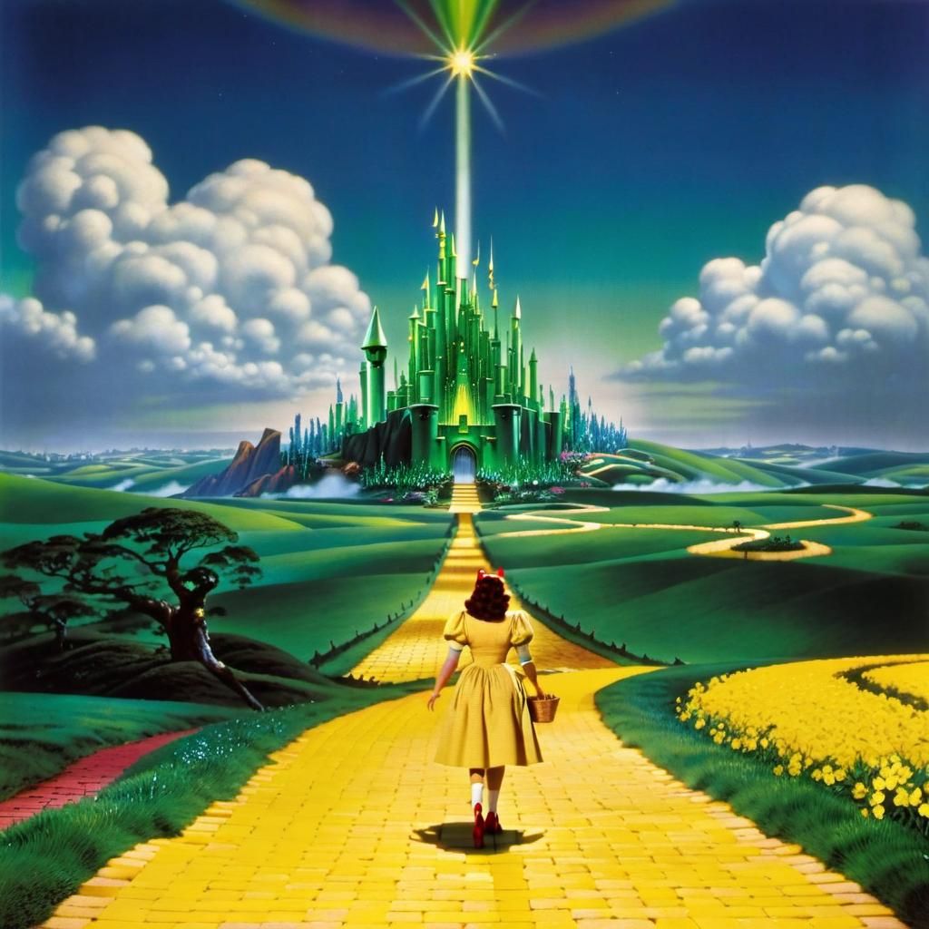 Dorothy Approaches Emerald City on Yellow Brick Road