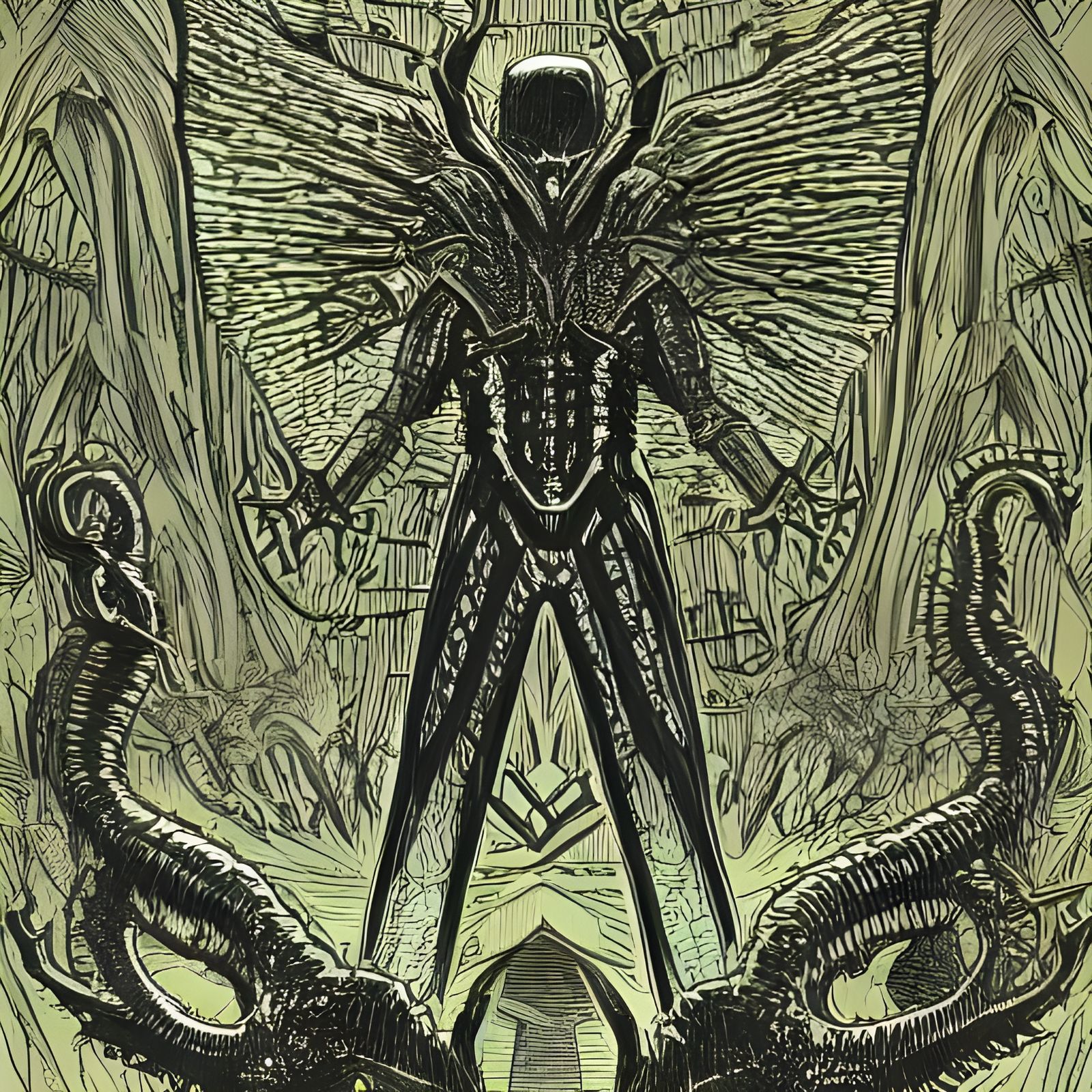 Reptilian Shapeshifter Teacher in Dark Fantasy Style