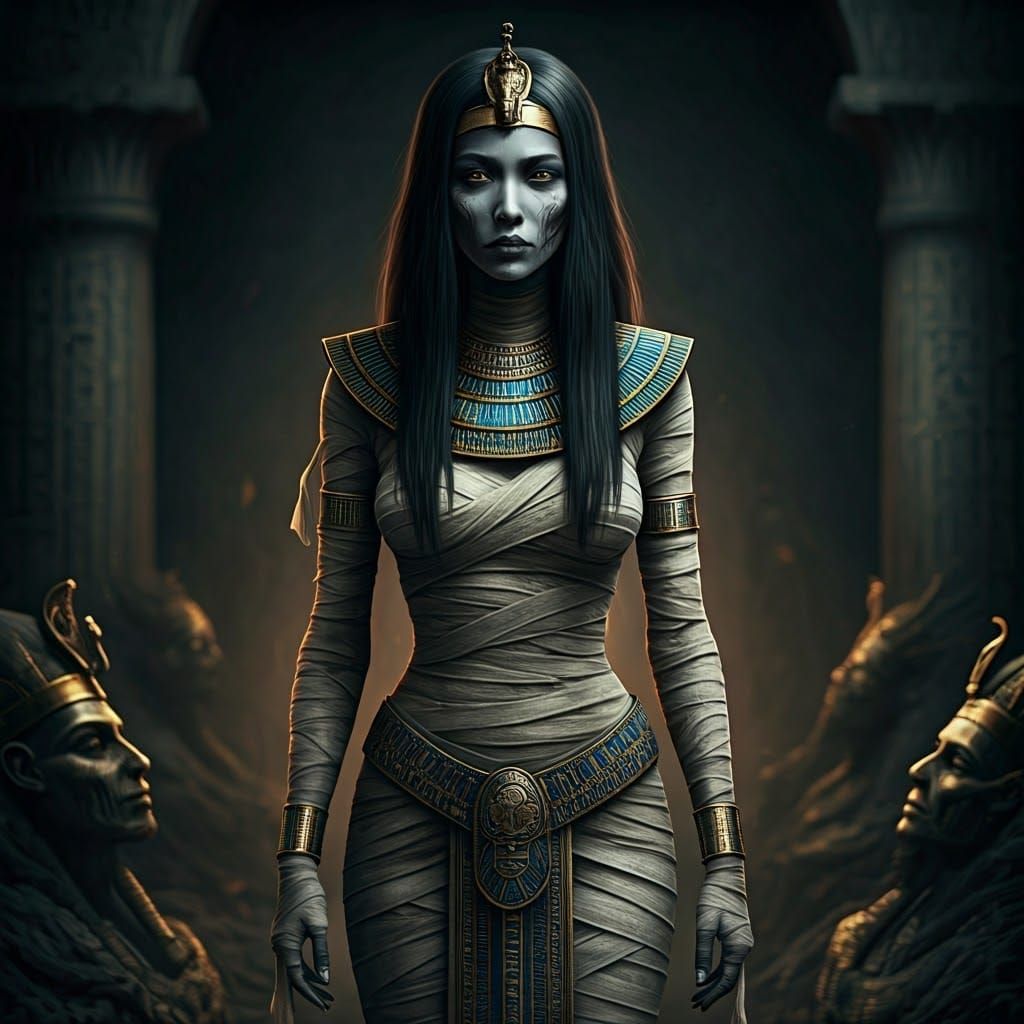 Nyarlathotep: Stunning Undead Mummy in Dark Mysticism