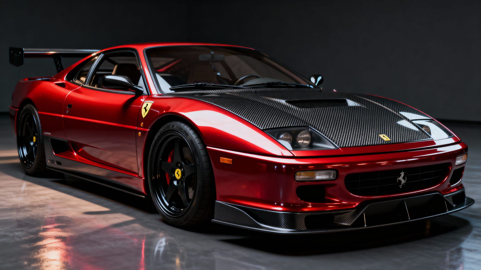 Modified Ferrari 355 Sports Car in Metallic Red