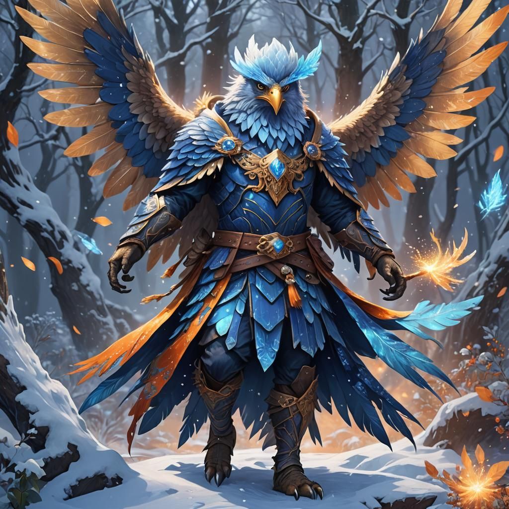all vibrant squiggly wintery blue sparkle wings on an anthro...