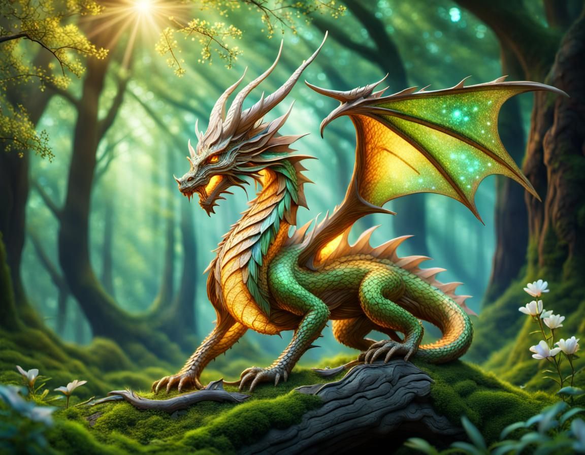 Wood Dragon: Spring's Mythical Beast in Exquisite Detail