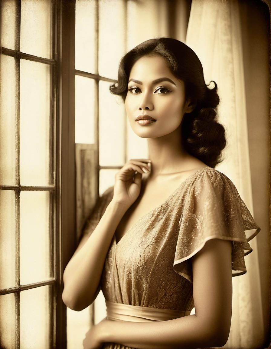 Vintage Portrait of an Indonesian Woman