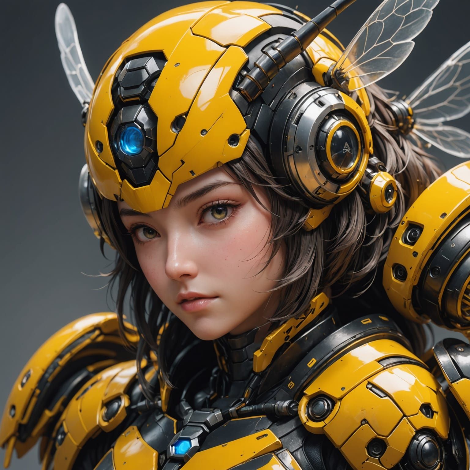 Sleepy Bumblebee in 3D Anime Art