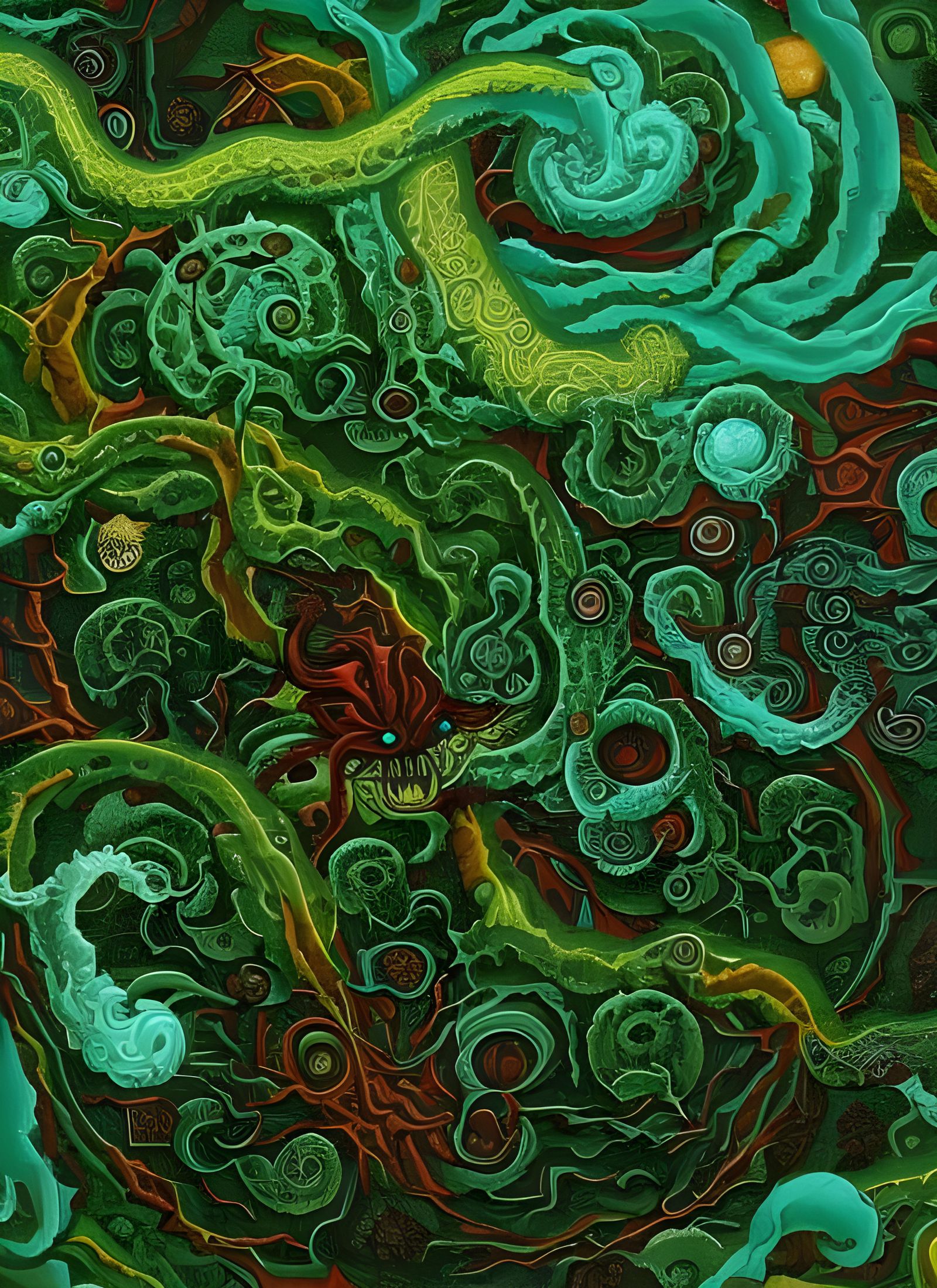Lovecraftian Eldritch Horrors in Dark Fantasy Painting