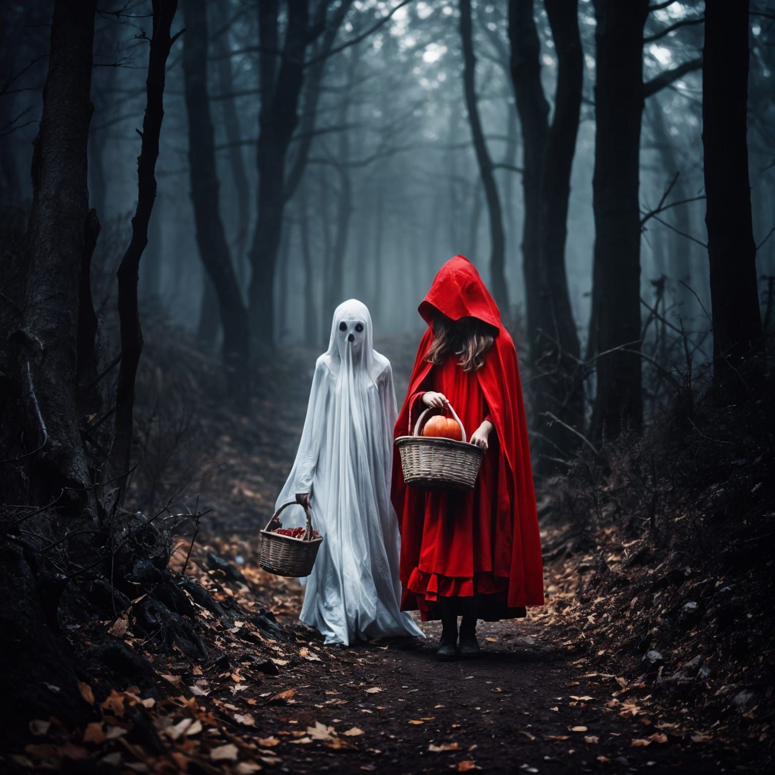 Little Red Riding Hood Ghost in Haunted Forest