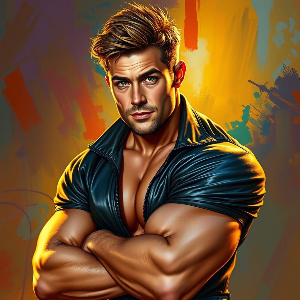 Hyperrealistic Portrait: Man with Emerald Eyes