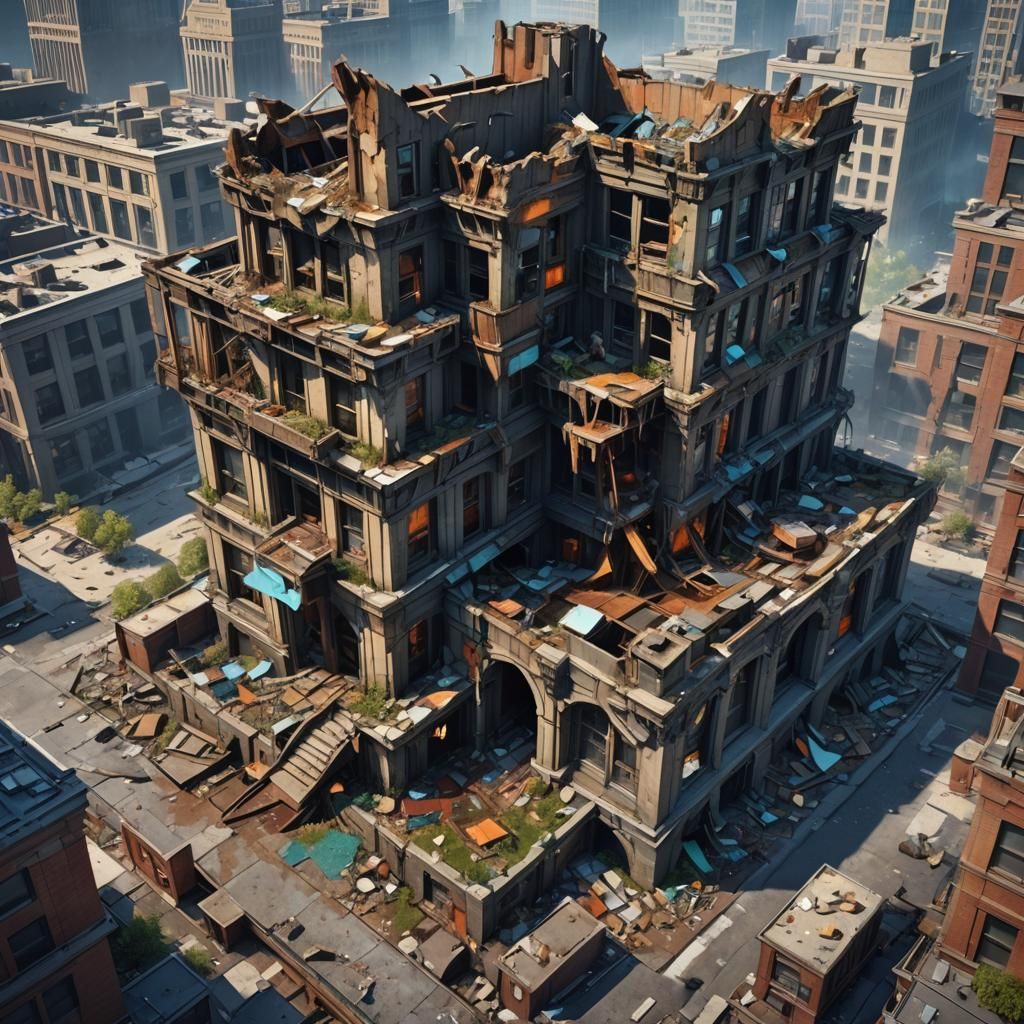 Twitter HQ Crumbling: A Detailed Matte Painting