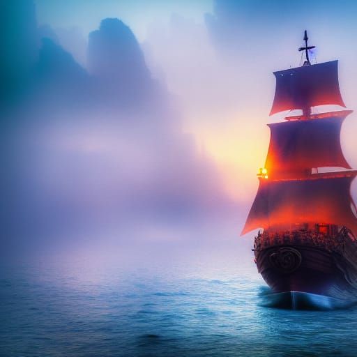 Pirate Captain at the Docks in Ethereal Style