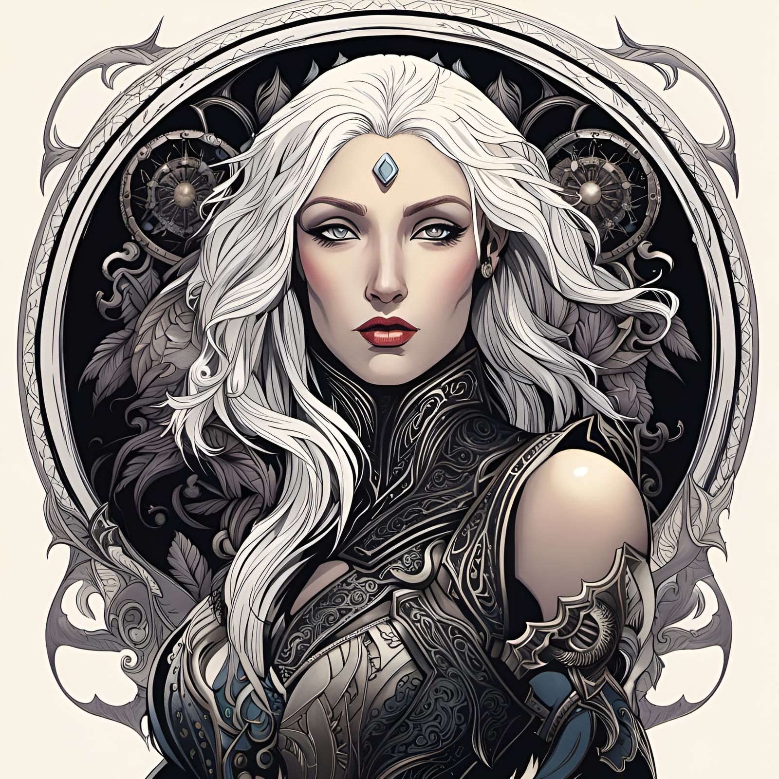 Divine Dark Paladin Illustration in Detailed Style