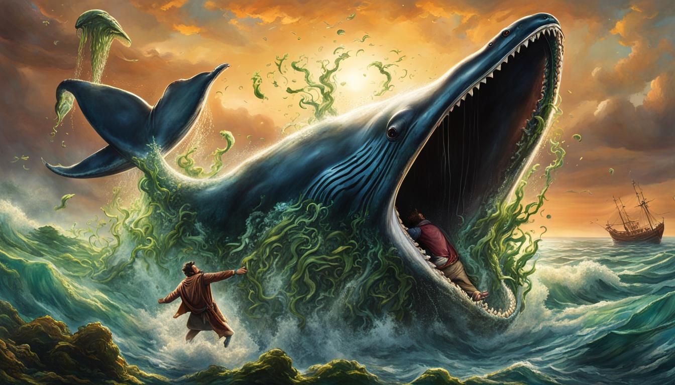 Ancient Whale Breaches Shore as 3D Digital Art