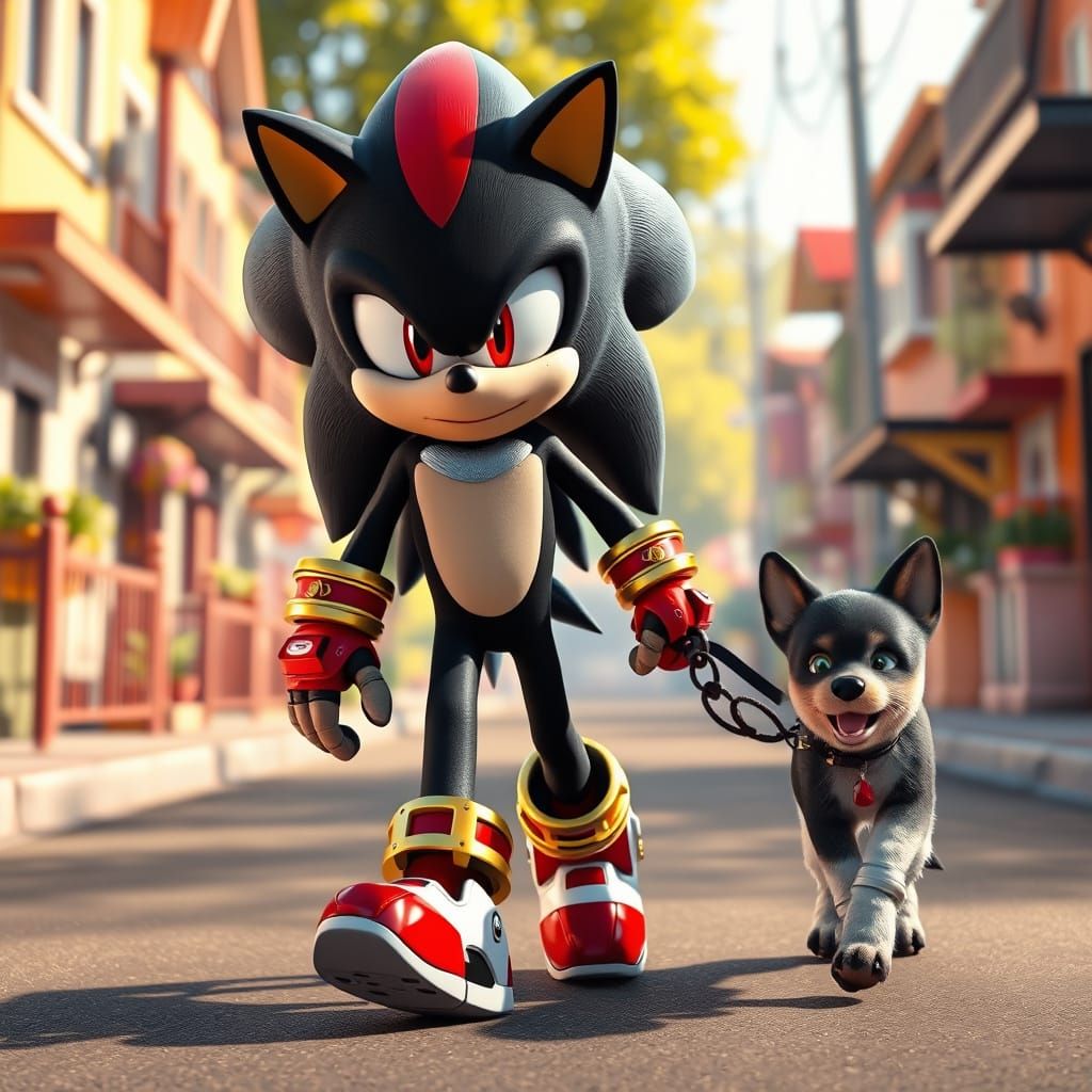 Cyberpunk Hedgehog Takes a Leisurely Stroll Through a Vibran...