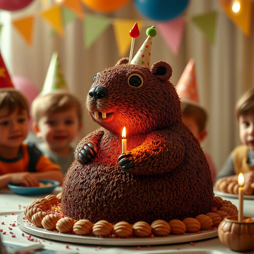 Capybara shape cake