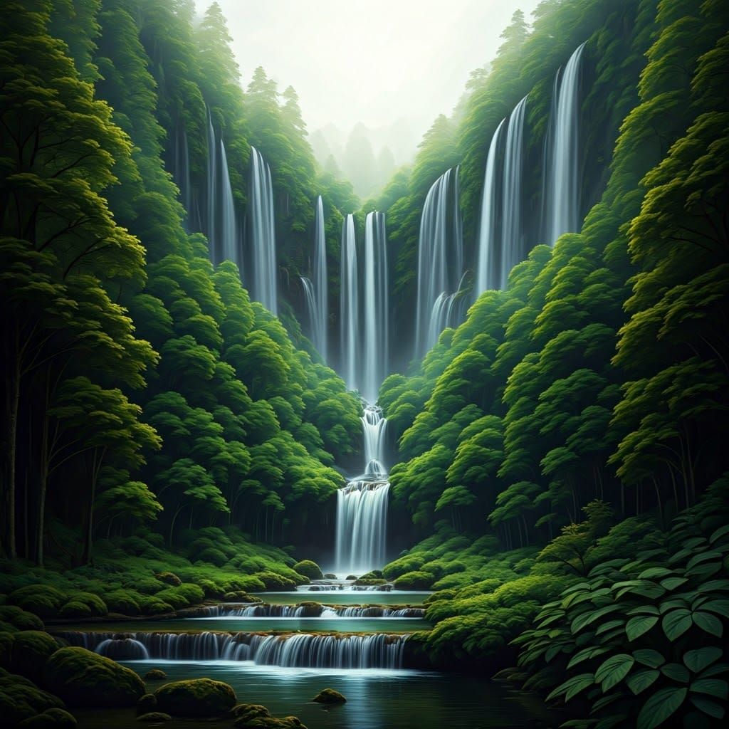 Ethereal Waterfalls in Mystical Hidden Valley