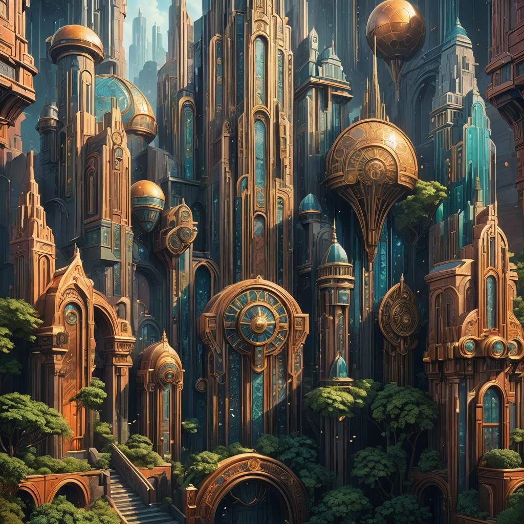 Art Deco Style Fantasy Concept Painting