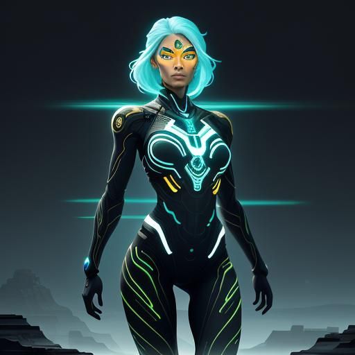 Woman as Topographic Map in Digital Art