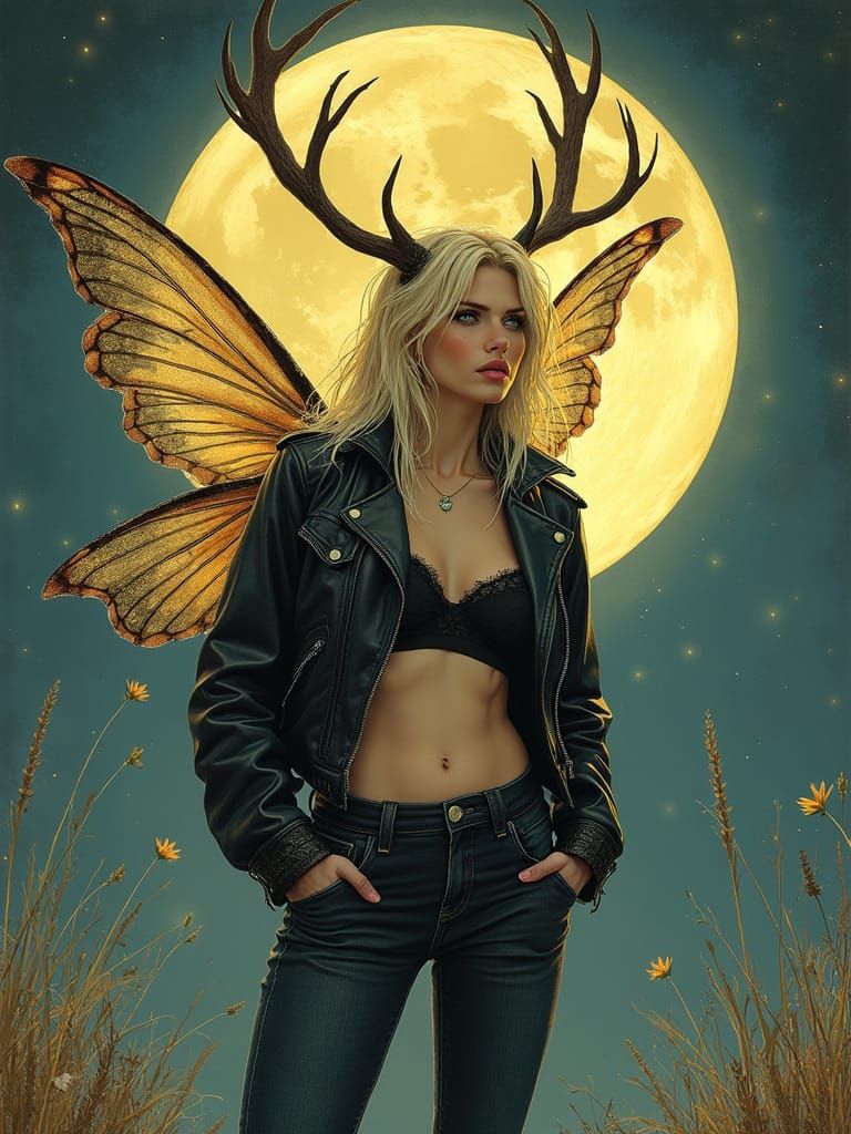 Defiant Fairy in Moonrise, Silver and Gold