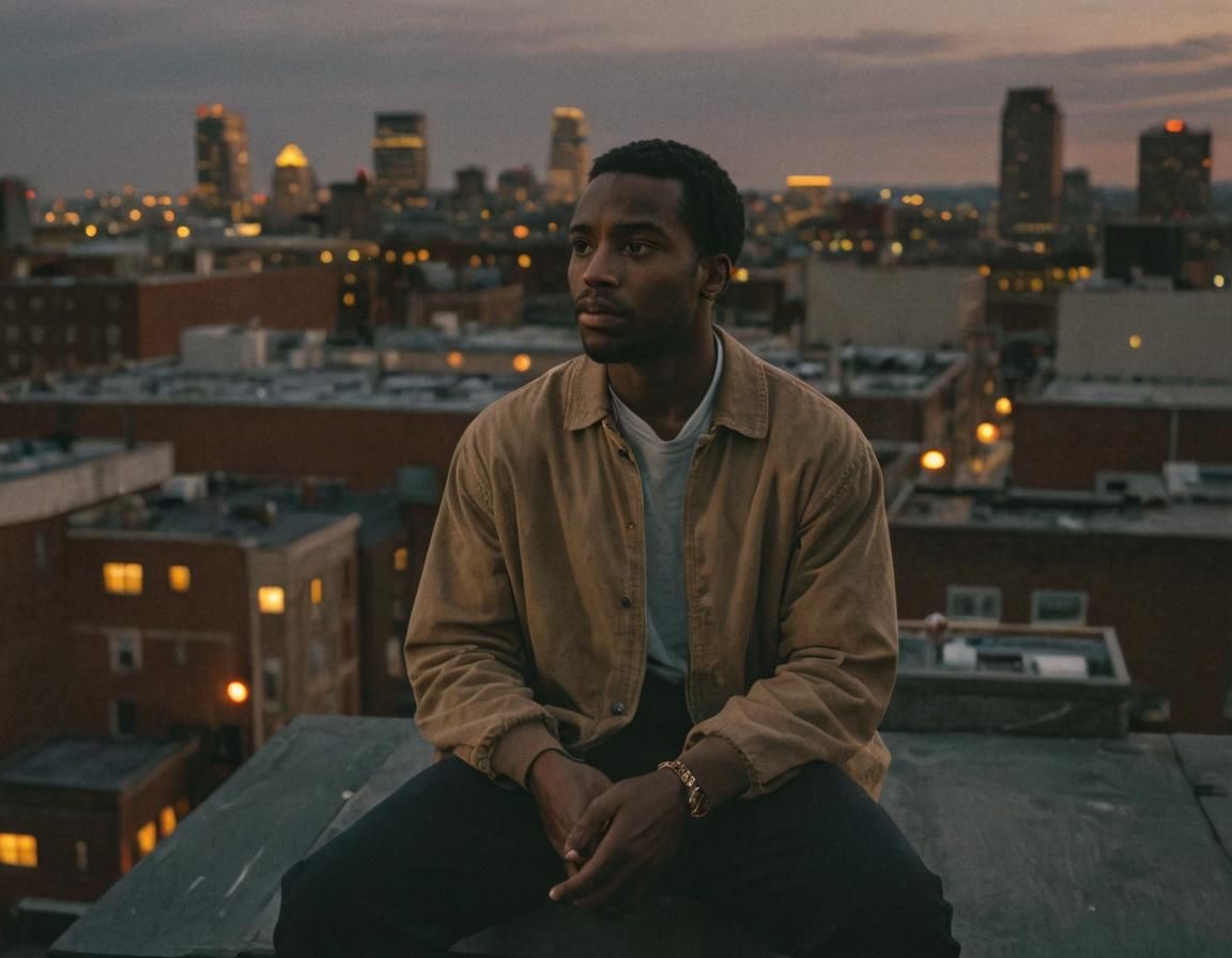 Birmingham Rooftop Silhouette in Cinematic Style