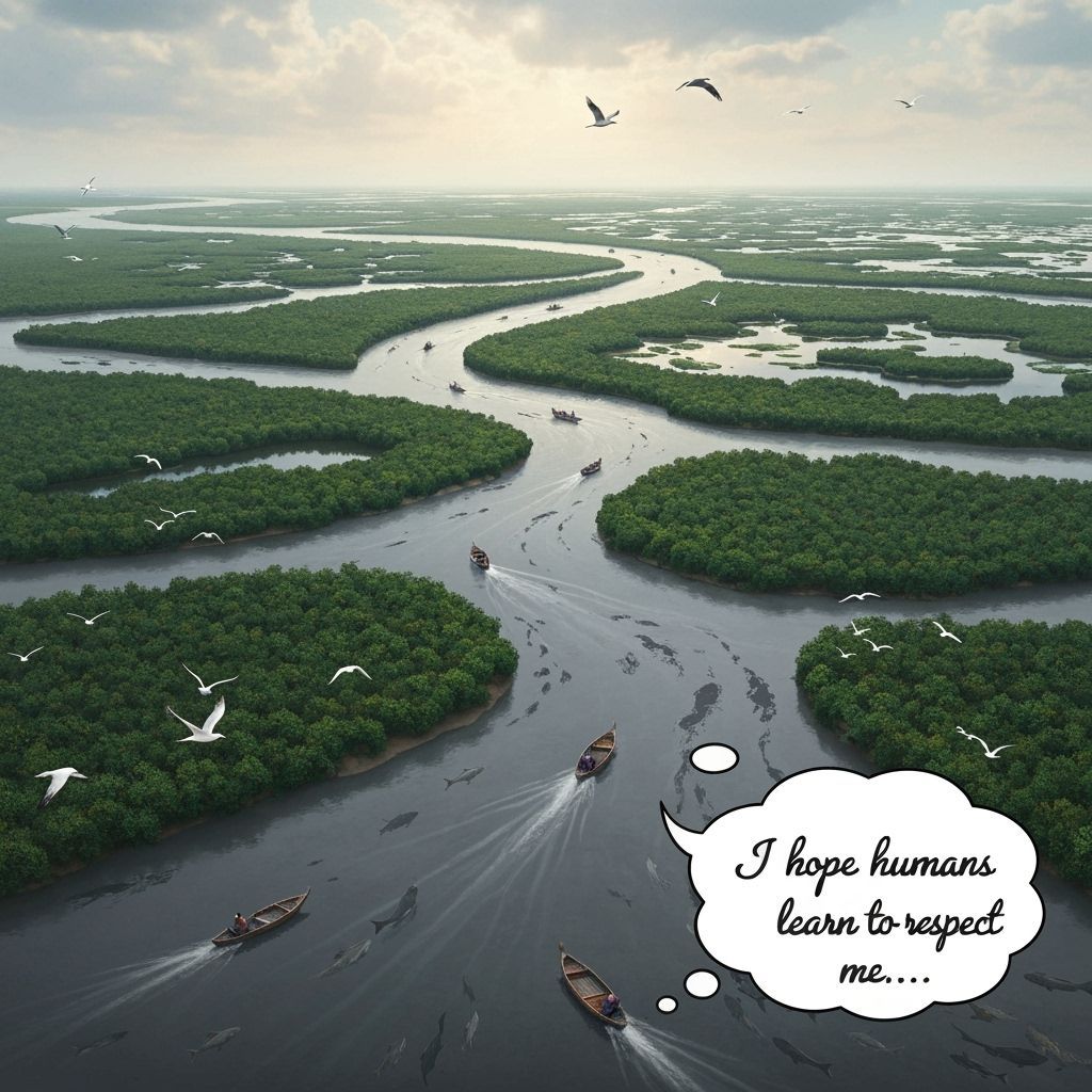 Ganges River Delta Illustration in Dystopian Style