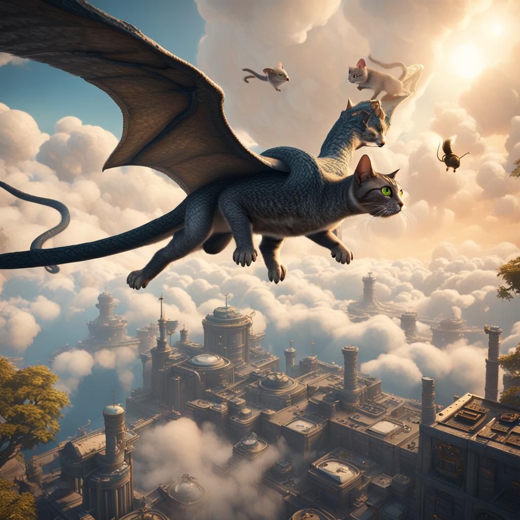 Surreal Cat and Snake Discover Nuclear Reactor