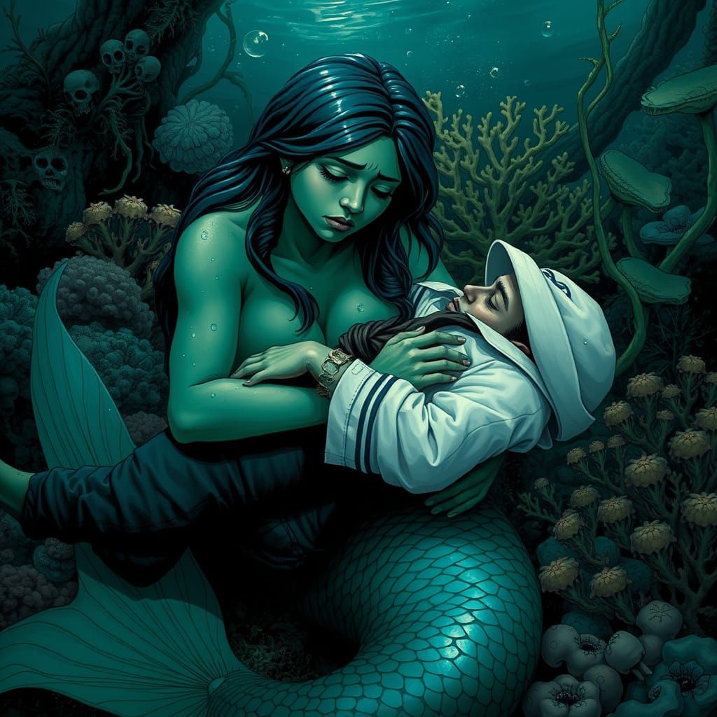 Mermaid's Grief: An Oceanic Scene of Love and Loss