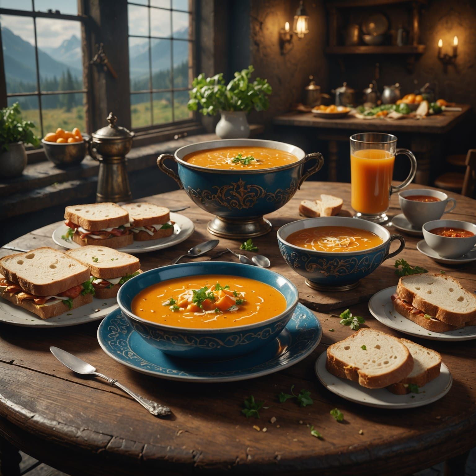 Fantastical Table Setting in Deep, Intricate Detail