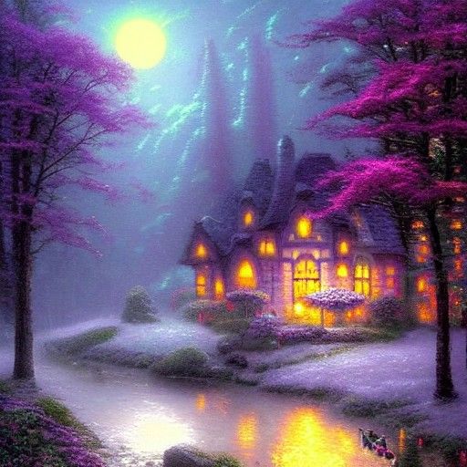 Ethereal Queen at Midnight Under Full Moon