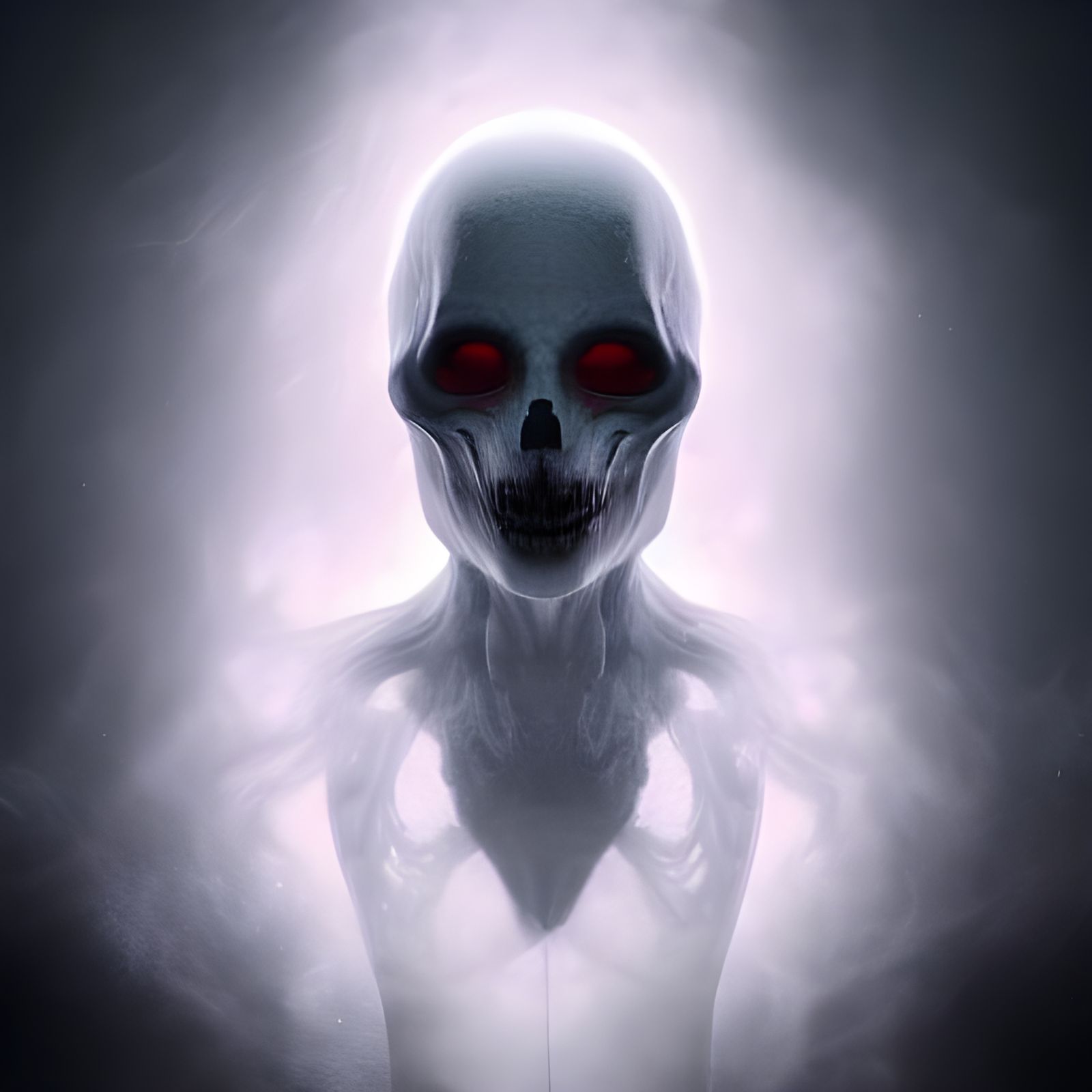 Photorealistic Necrotic Ghost in Detailed 3D Rendering