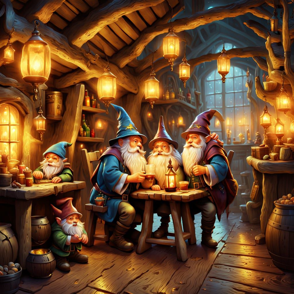 A glowing tavern window on a rainy night, a wizard and drunk...