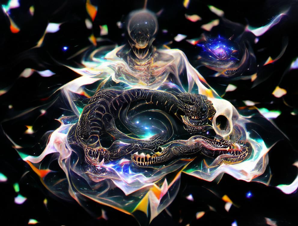 Cosmic Serpent, Black Dragon: Astral Illustration