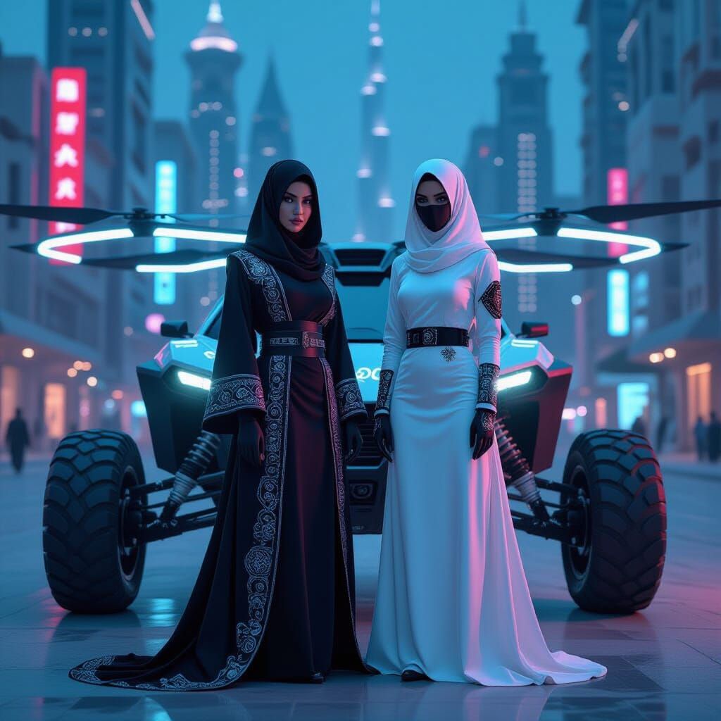 Female Ninjas in Dubai: Gothic Cyberpunk Style