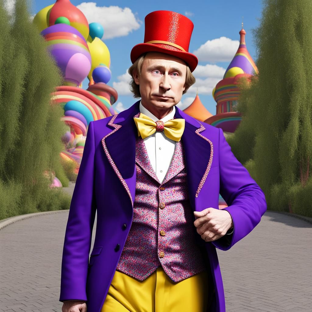 Putin Cosplays Willy Wonka: Hyperrealistic 8K Rendering