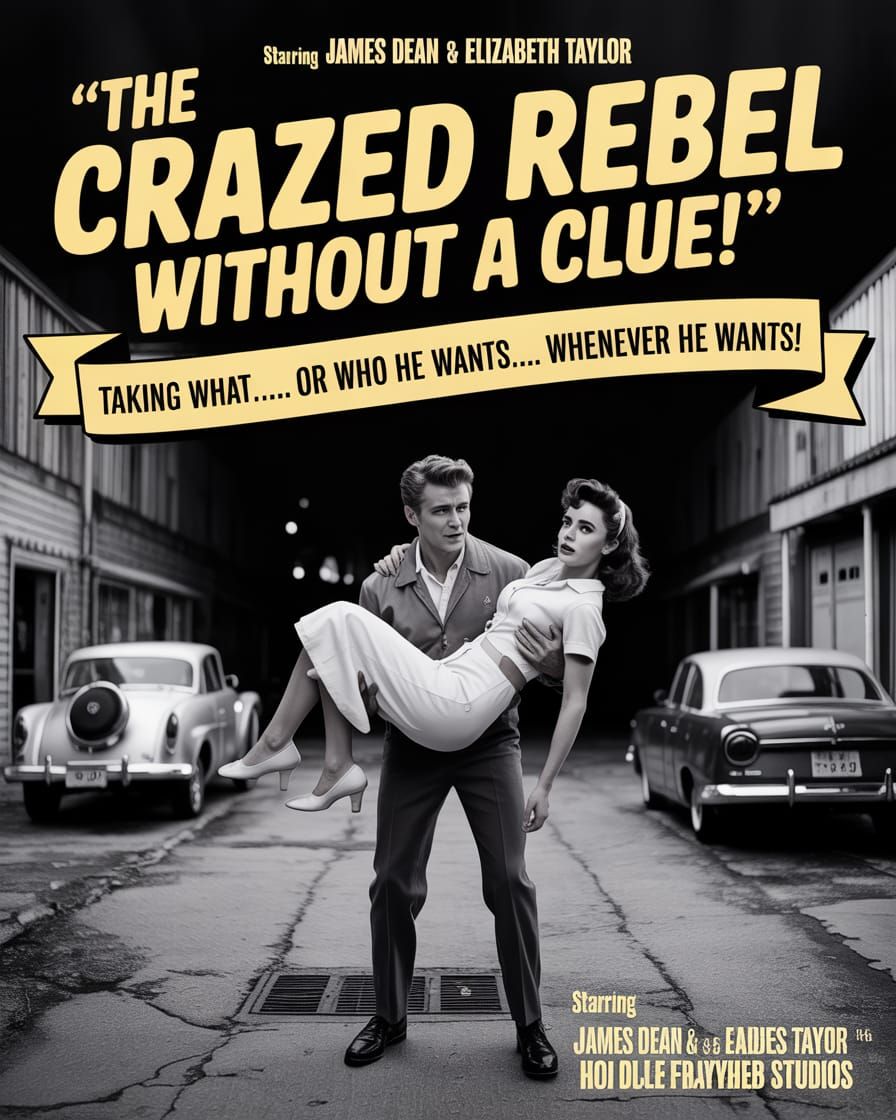 Vintage Movie Poster: The Crazed Rebel Without a Clue