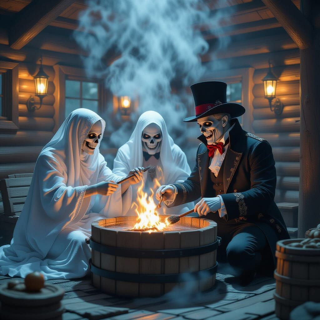 Undead Friends Relax in Steamy Russian Banya